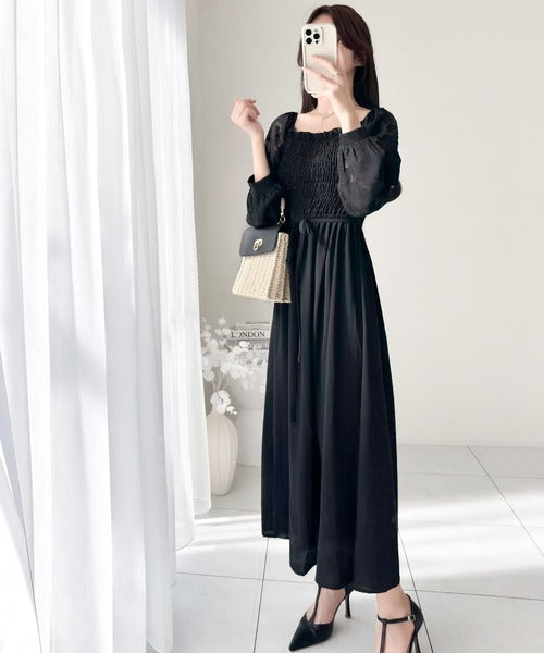 【mily bilet】一枚で大人レディstyle。ショルダー2way袖シアージャガードワンピース mi1139029