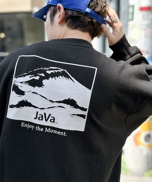 《Javaジャバコラボ》さりげない存在感。ミックス見えバックプリント裏起毛スウェット jv1219010