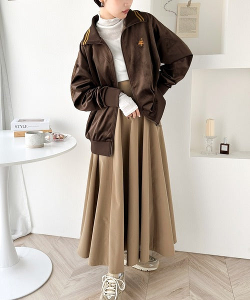 大人の旬スタイル！胸刺繍ベロアトラックジャケット ce1260042