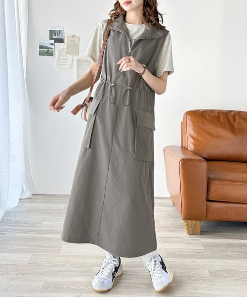 《Javaジャバコラボ》大人の高見えitem。ハーフジップドロストワンピース jv0940181