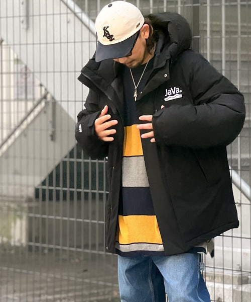 《Javaジャバコラボ》極暖、異素材パネルフェイクダウンジャケット cm0780011