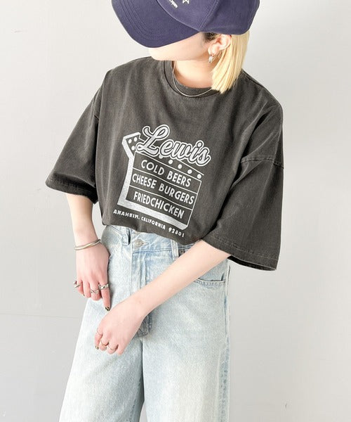 《Javaジャバコラボ》ゆるっとカジュアルに。コットン100％ダイナープリントヴィンテージライクピグメントTシャツ jv1029045
