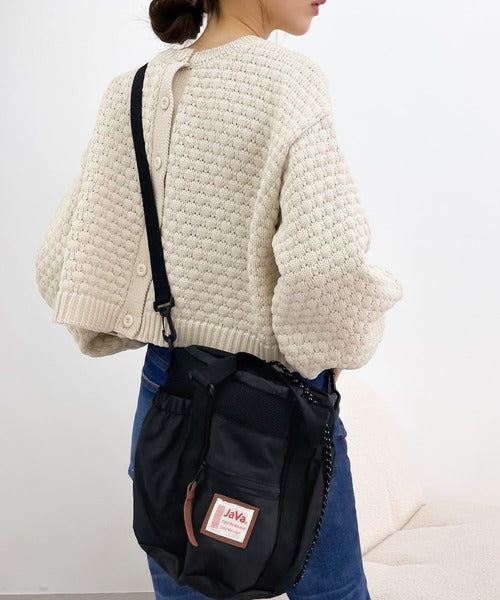 《JaVaジャバ コラボ》ころんと可愛い。2wayアウトドア巾着メッシュバッグ jv1159001