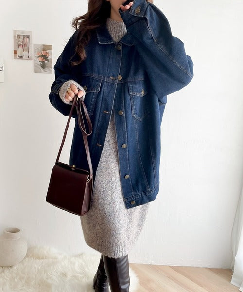 《Javaジャバコラボ》ゆるっとラフシルエット 裏キルティングBigデニムJK jv1010201