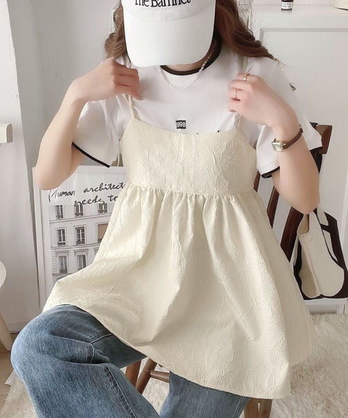 【mily bilet】プラスワンで着映え度が高まる。ワッシャージャガードへプラムキャミ mi1149043