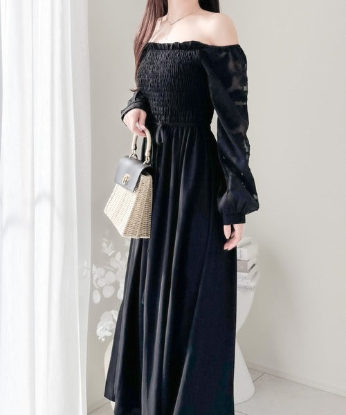 【mily bilet】一枚で大人レディstyle。ショルダー2way袖シアージャガードワンピース mi1139029