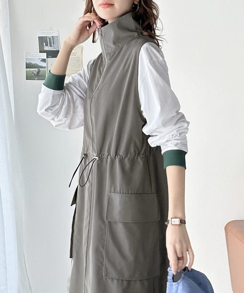《Javaジャバコラボ》大人の高見えitem。ハーフジップドロストワンピース jv0940181