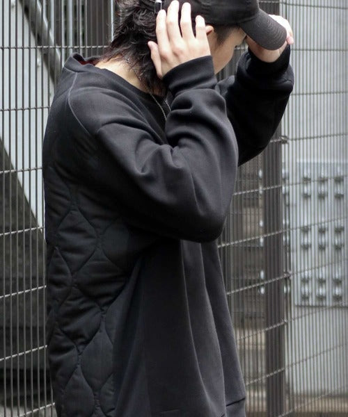 《Java ジャバコラボ》ユニセックス2wayリバーシブル裏起毛×キルティング切替プルオーバー jm1050102