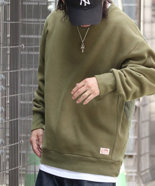 《Java ジャバコラボ》ユニセックス2wayリバーシブル裏起毛×キルティング切替プルオーバー jm1050102
