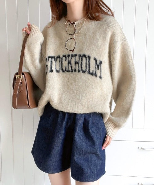 【mily bilet】１枚でキマるニット ダブルジャガードシャギープルオーバー mi1149029