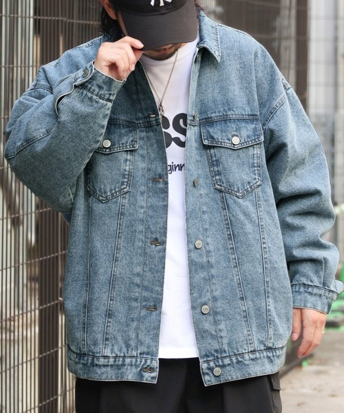 《JAVAジャバコラボ》ゆるっとラフシルエット 裏キルティングBigデニムJK jm1010201