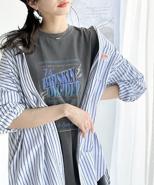 《Javaジャバコラボ》大人のラフスタイル。綿100%ピグメント加工グラフィックワンピース jv1050150