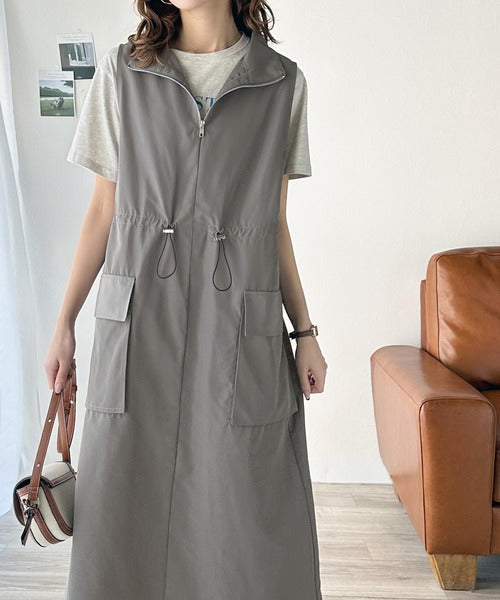 《Javaジャバコラボ》大人の高見えitem。ハーフジップドロストワンピース jv0940181