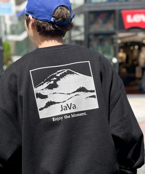 《Javaジャバコラボ》さりげない存在感。ミックス見えバックプリント裏起毛スウェット jv1219010