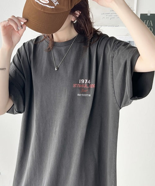 《Javaジャバコラボ》大人のラフスタイル。綿100%ピグメント加工グラフィックワンピース jv1050150