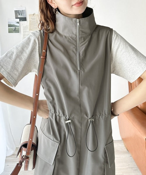 《Javaジャバコラボ》大人の高見えitem。ハーフジップドロストワンピース jv0940181