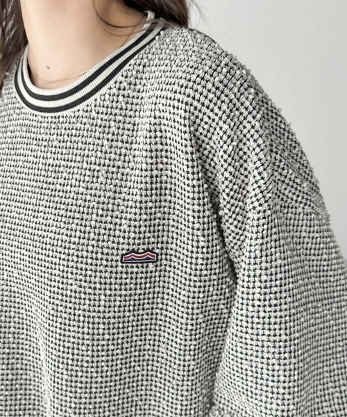 《Javaジャバコラボ》今っぽシルエットで差をつける。ジャガードリブボーダー裾ドロストプルオーバー jv1050144