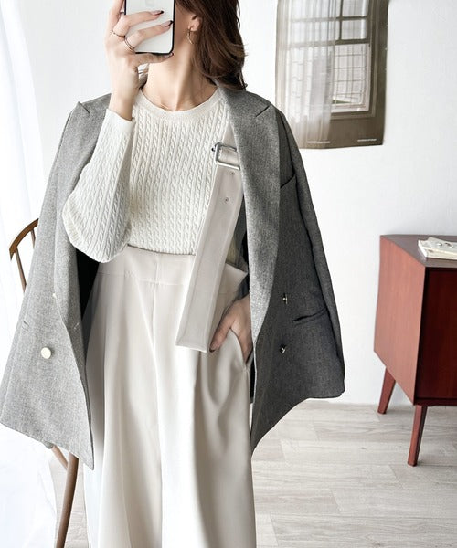 大人のワイドストレート。アシメバックルベルトサロペット ce0940179