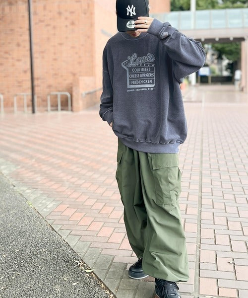 《Javaジャバコラボ》ヴィンテージ感漂う大人の銘品。ダイナープリントリバース使い裏毛スウェット jv1029035