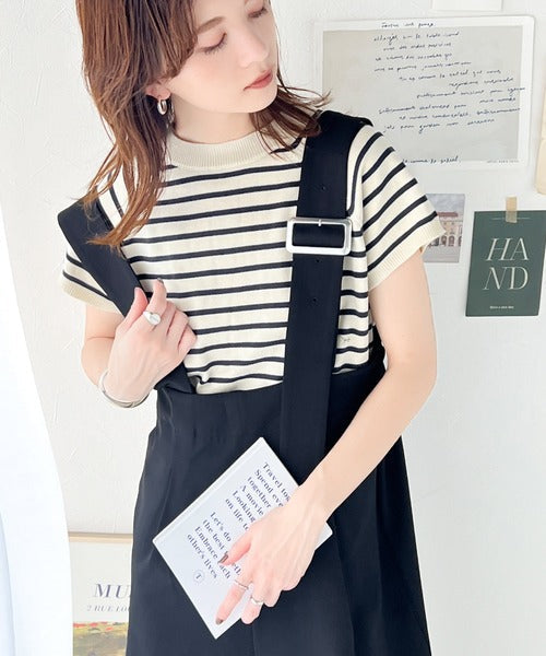 大人のワイドストレート。アシメバックルベルトサロペット ce0940179