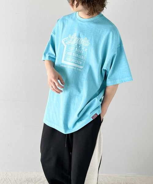 《Javaジャバコラボ》ゆるっとカジュアルに。コットン100％ダイナープリントヴィンテージライクピグメントTシャツ jv1029045