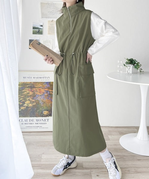《Javaジャバコラボ》大人の高見えitem。ハーフジップドロストワンピース jv0940181