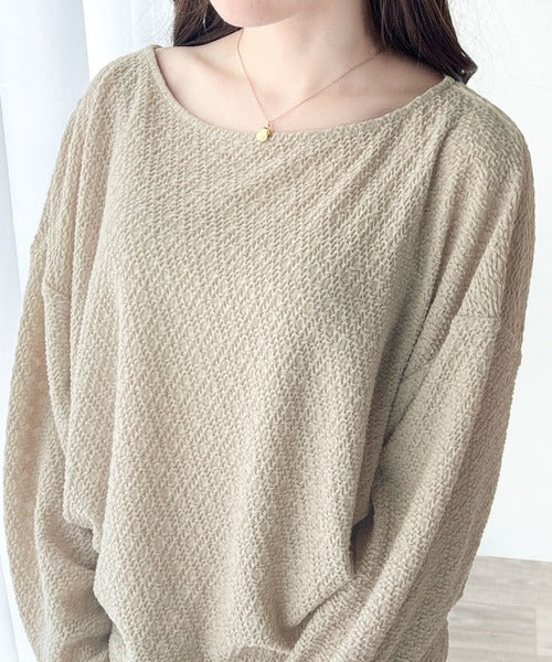 大人の上品シルエット。シャーリング長袖Tシャツ ce1260183