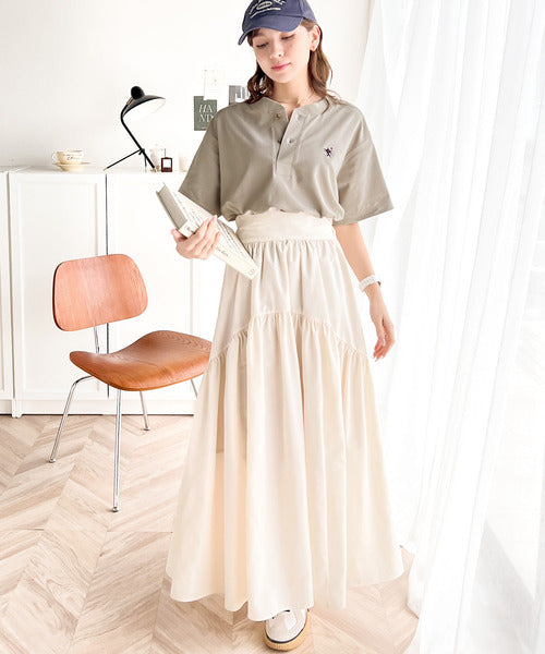 《JaVaジャバ コラボ》【family+】大人のこなれスポーティー。吸水速乾・胸刺繍半袖ポロトップス jv1050138