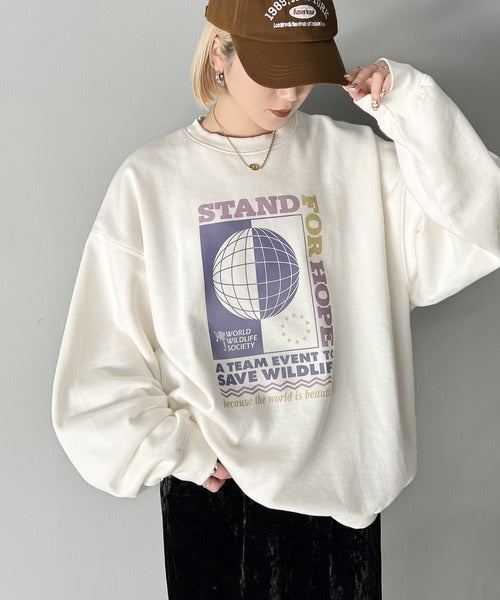 《Javaジャバコラボ》古着ライクなカラープリントが印象的。イベントロゴ ピグメントビッグスウェット jv1219012