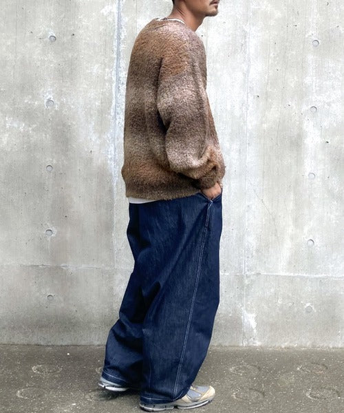 《Javaジャバコラボ》大人配色グラデーションクルーネックニット jv1219006
