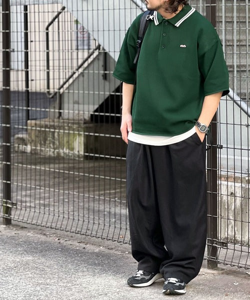 《JaVaジャバ コラボ》大人のスポーティー。超軽量襟ラインニットポロ jv1029017