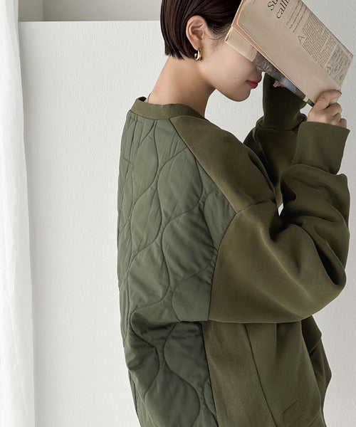 《Java ジャバコラボ》2wayリバーシブル裏起毛×キルティング切替プルオーバー jv1050102