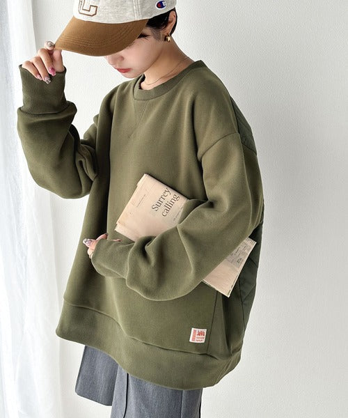 《Java ジャバコラボ》2wayリバーシブル裏起毛×キルティング切替プルオーバー jv1050102