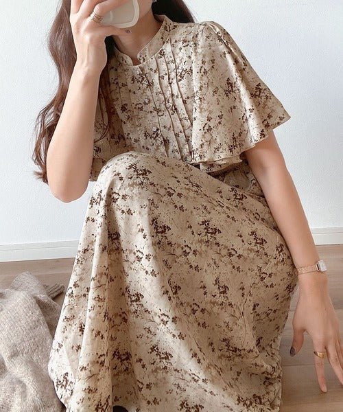 【mily bilet】大人ガーリー。花柄フレア袖ワンピース mi1139018