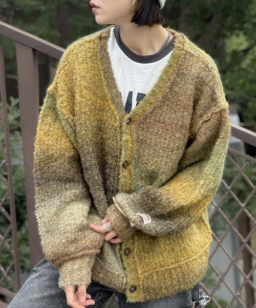 《Javaジャバコラボ》大人のこなれ感漂う グラデーションアウトリンキングニットカーディガン jv1219008