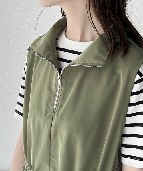 《Javaジャバコラボ》大人の高見えitem。ハーフジップドロストワンピース jv0940181