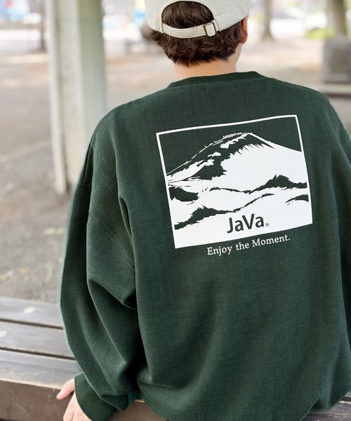 《Javaジャバコラボ》さりげない存在感。ミックス見えバックプリント裏起毛スウェット jv1219010