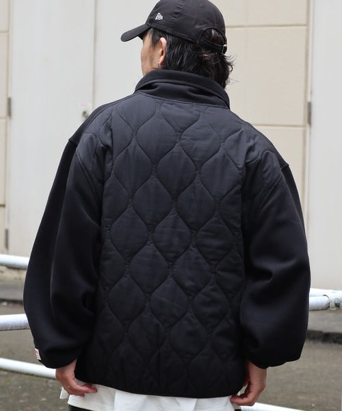 《Javaジャバコラボ》ハーフジップ 裏起毛キルティング バック切替プルオーバー jm1050116