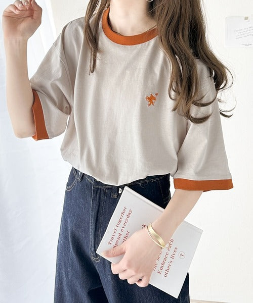《Javaジャバコラボ》【sustaina+】大人の上質Tシャツ。オーガニックコットンリンガーTEE jv1260114