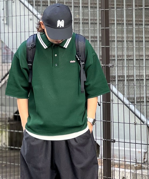 《JaVaジャバ コラボ》大人のスポーティー。超軽量襟ラインニットポロ jv1029017