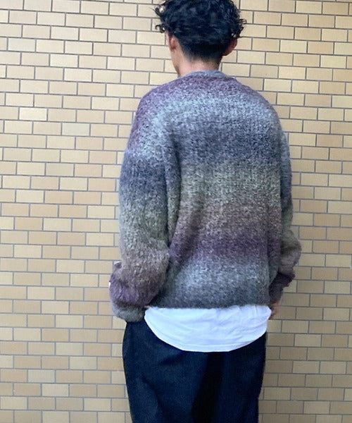 《Javaジャバコラボ》大人配色グラデーションクルーネックニット jv1219006