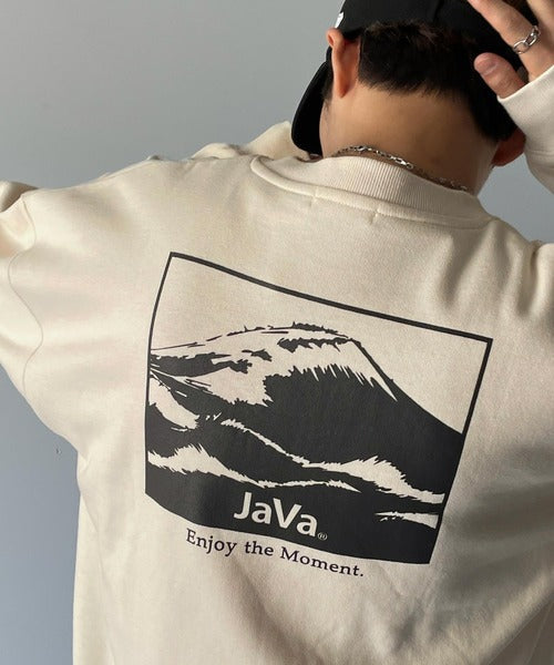 《Javaジャバコラボ》さりげない存在感。ミックス見えバックプリント裏起毛スウェット jv1219010