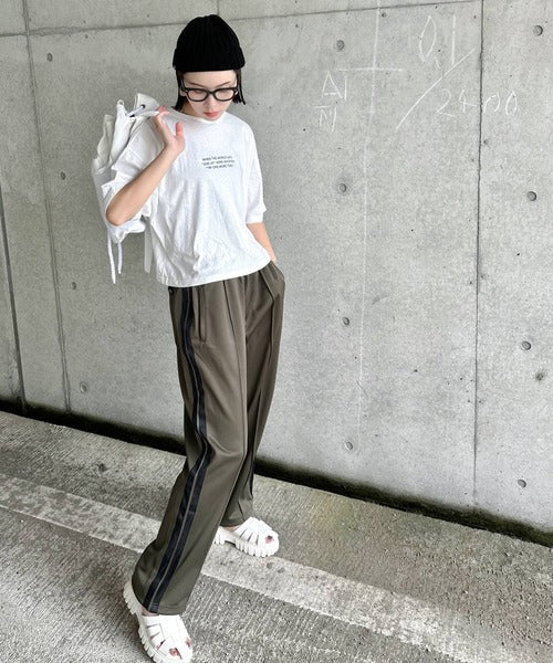 《JaVa ジャバコラボ》ジャージ素材ダブルライントラックパンツ（セットアップ可能） jv1029027