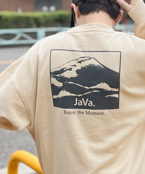 《Javaジャバコラボ》さりげない存在感。ミックス見えバックプリント裏起毛スウェット jv1219010