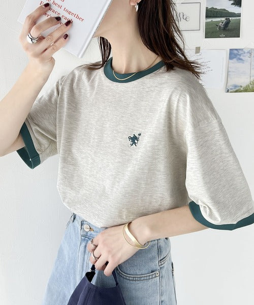 《Javaジャバコラボ》【sustaina+】大人の上質Tシャツ。オーガニックコットンリンガーTEE jv1260114