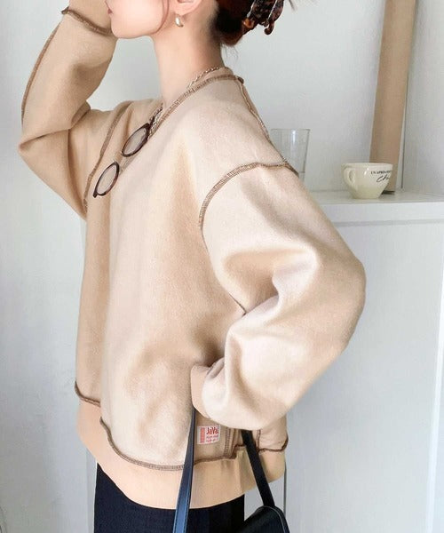 《Java ジャバコラボ》2wayリバーシブル裏起毛×キルティング切替プルオーバー jv1050102