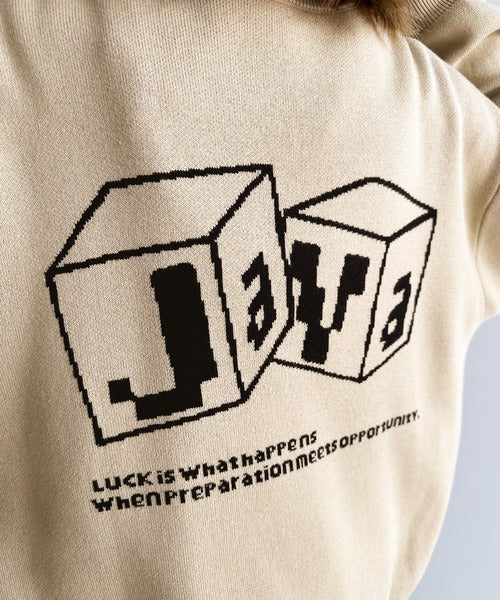 《JAVAジャバ 別注》大人のカレッジスタイル。グラフィックハーフジップニット jv1050123