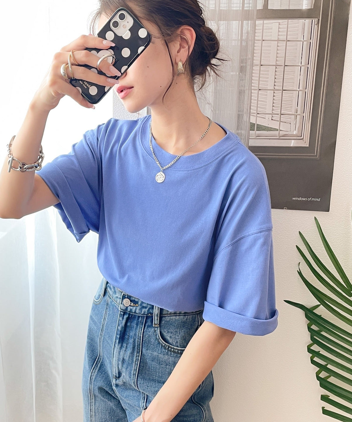 【family+】1枚でゆるかわ！綿100%サイドスリット半袖ビッグTシャツ clk-026