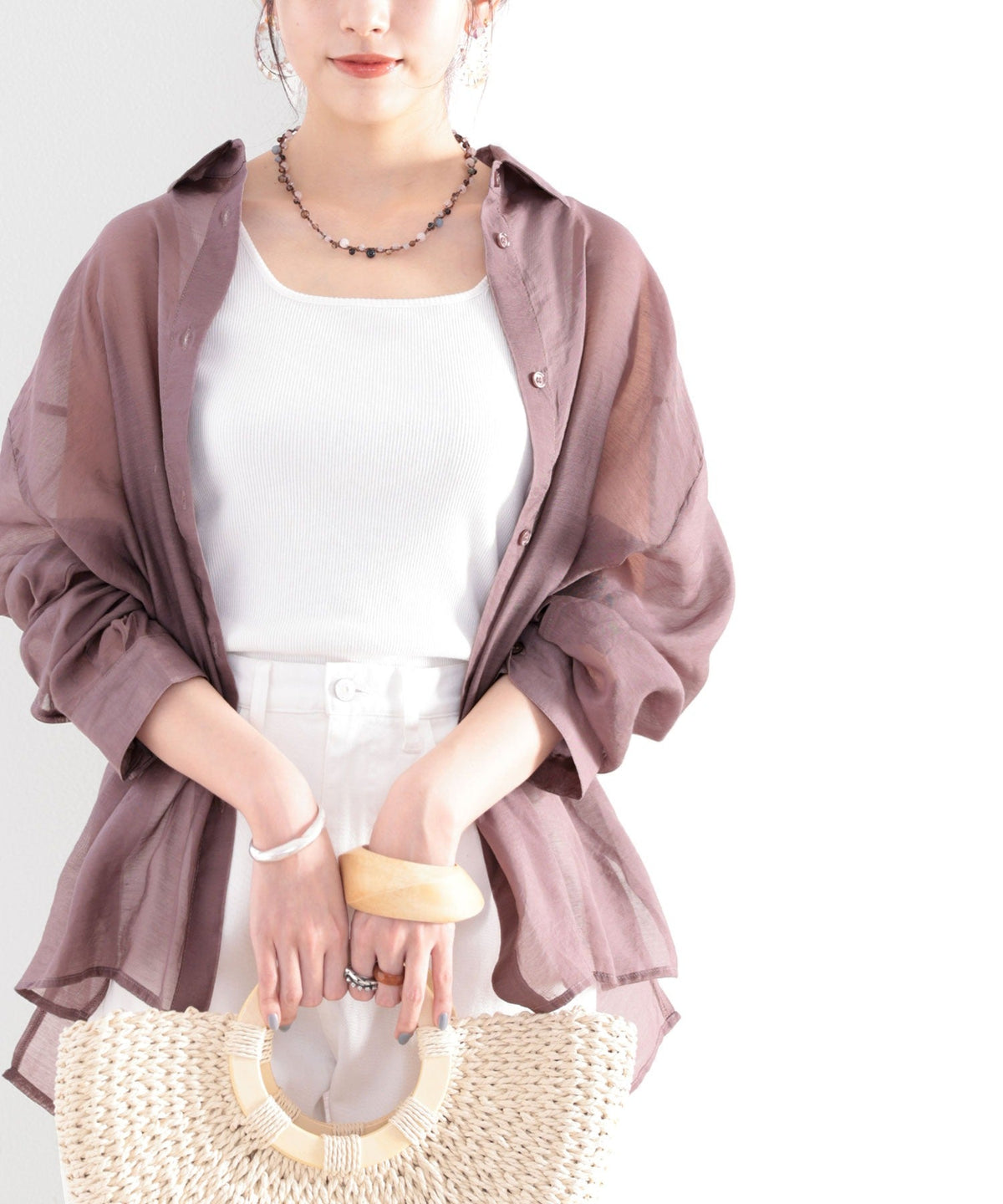 上品な光沢感。シアービッグシャツ(長袖) clf011