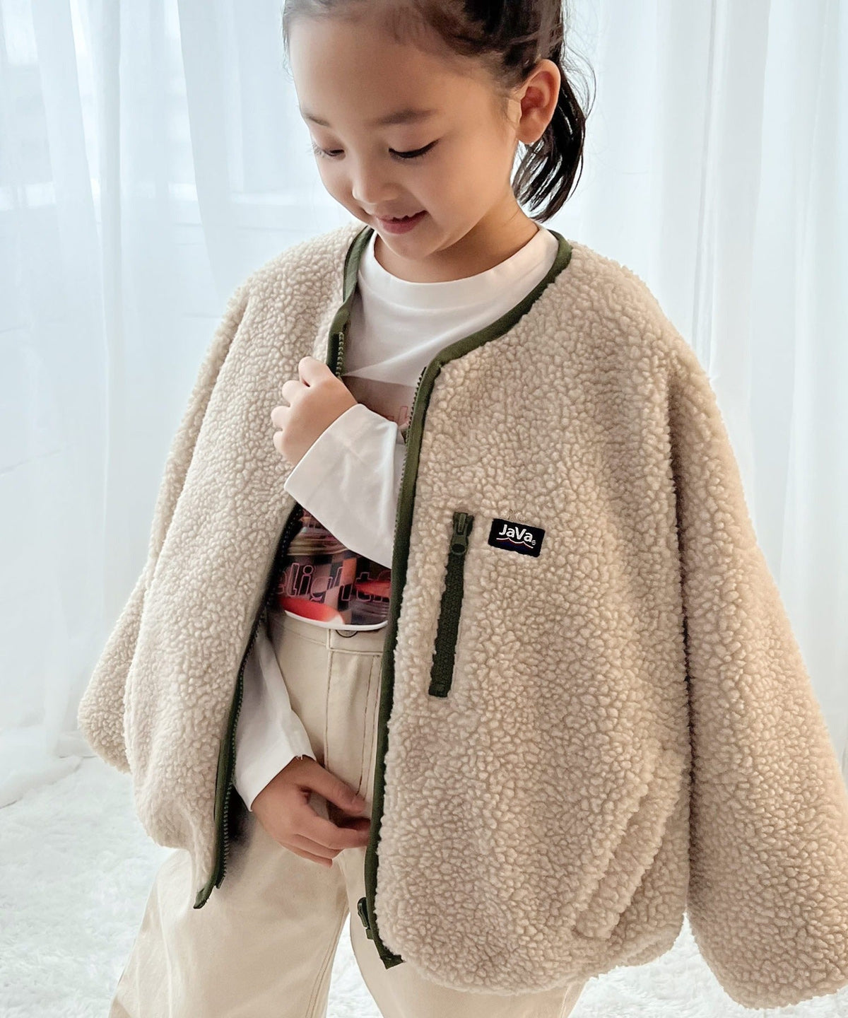 【family+】【親子コーデ】《JaVa ジャバコラボ》キッズ リバーシブルジップアップジャケット ブルゾン kcl4000